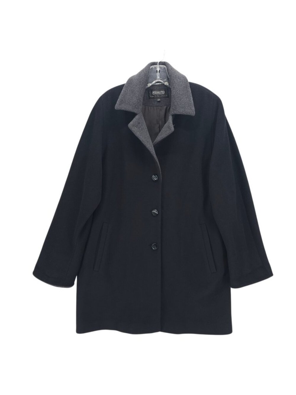 PIERRETTE Black Women's Coat Superangora  Size US 10